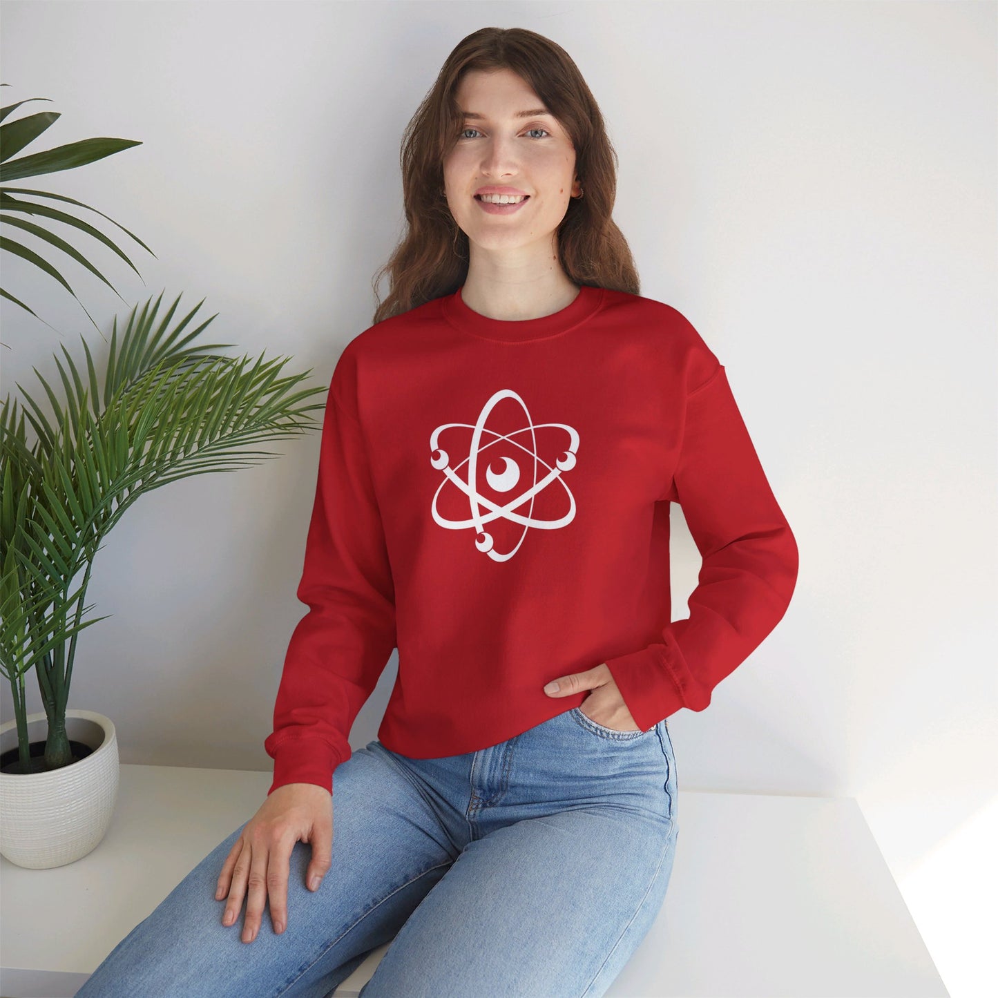 Atom (White Decal) Unisex Heavy Blend™ Crewneck Sweatshirt