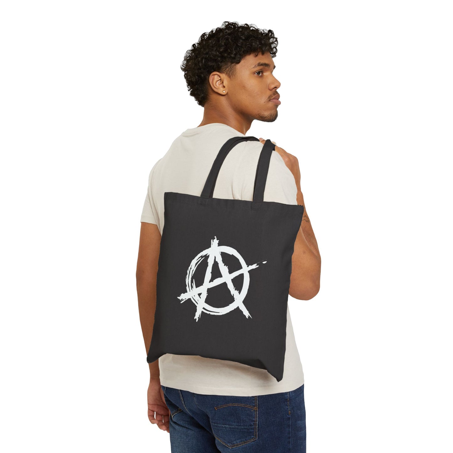 Anarchy (White Decal) Cotton Canvas Tote Bag