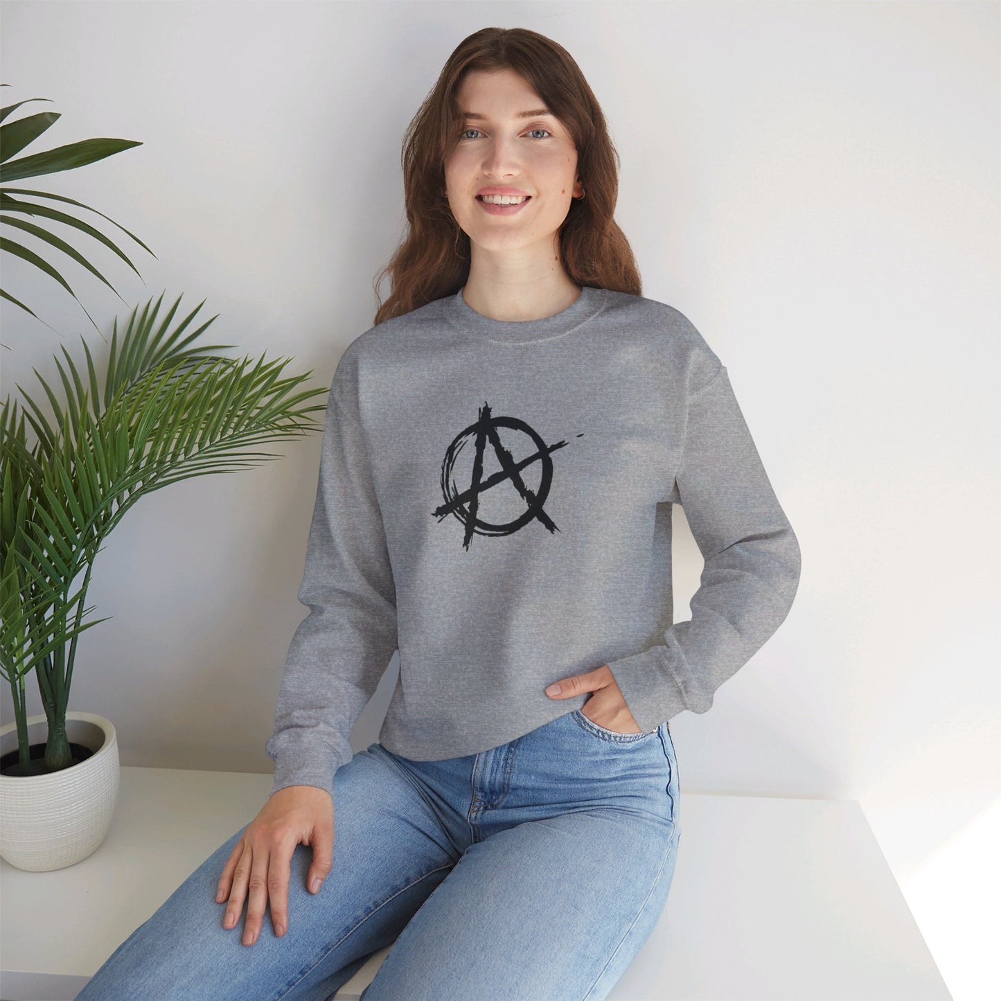 Anarchy (Black Decal) Unisex Heavy Blend™ Crewneck Sweatshirt