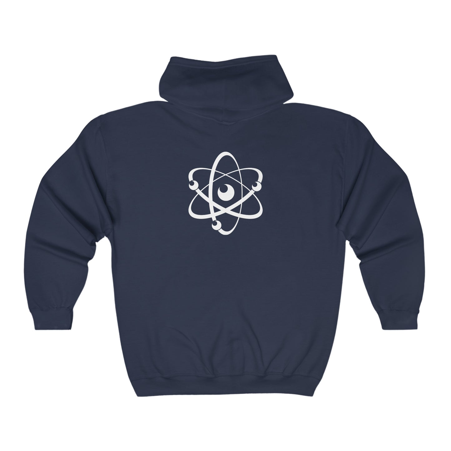 Atom (White Decal) Unisex Heavy Blend™ Full Zip Hooded Sweatshirt