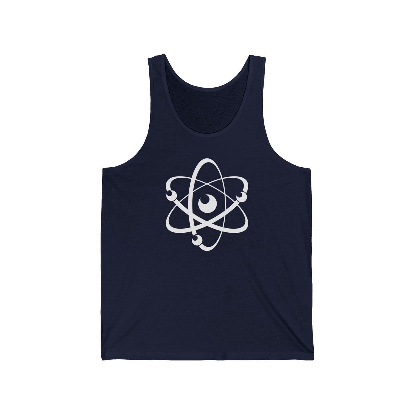 Atom (White Decal) Unisex Jersey Tank Top