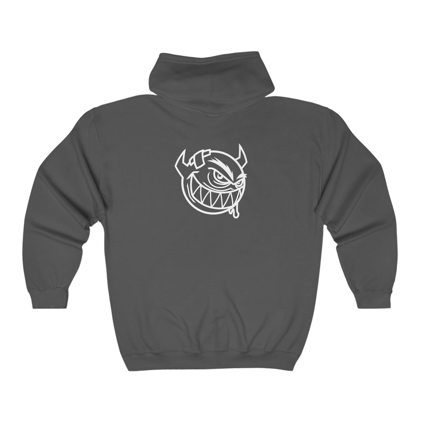 Devil (White Decal) Unisex Heavy Blend™ Full Zip Hooded Sweatshirt