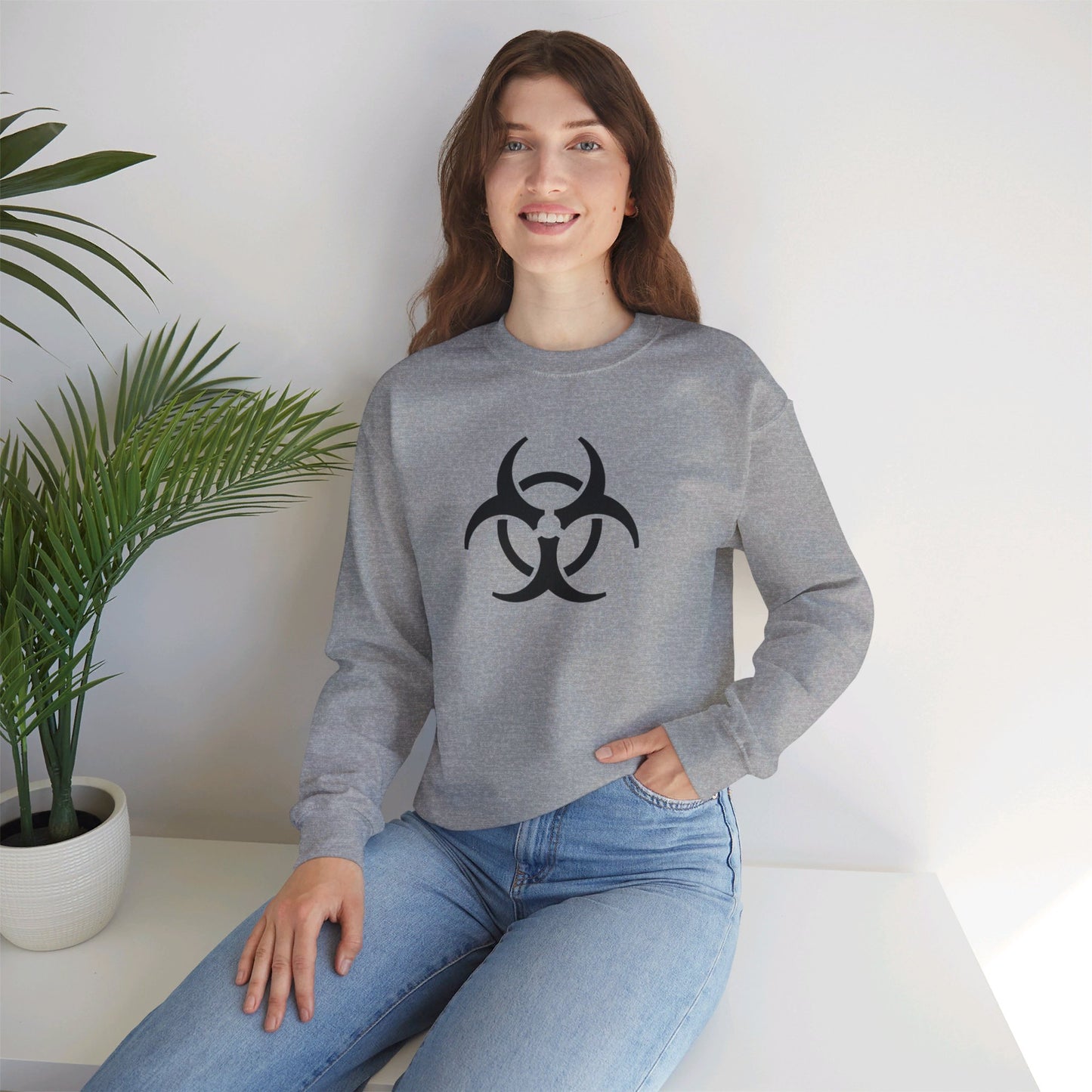 Biohazard (Black Decal) Unisex Heavy Blend™ Crewneck Sweatshirt