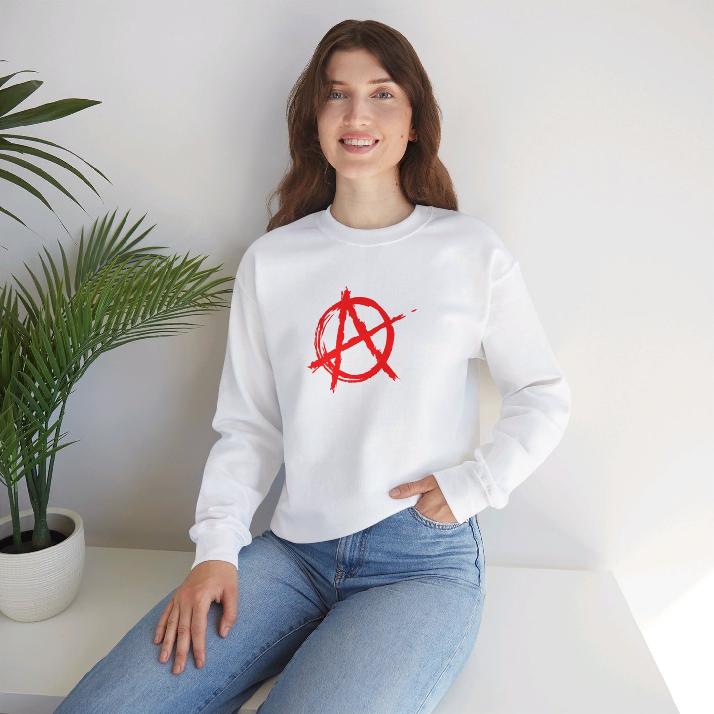 Anarchy (Red Decal) Unisex Heavy Blend™ Crewneck Sweatshirt