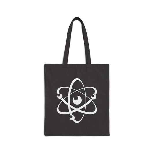 Atom (White Decal) Cotton Canvas Tote Bag