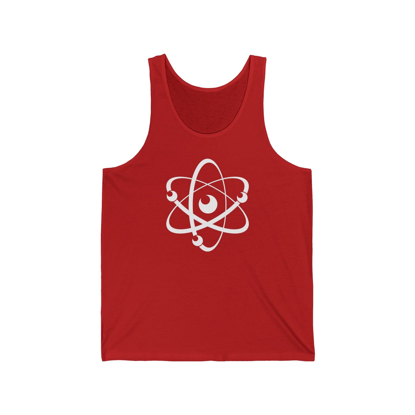 Atom (White Decal) Unisex Jersey Tank Top