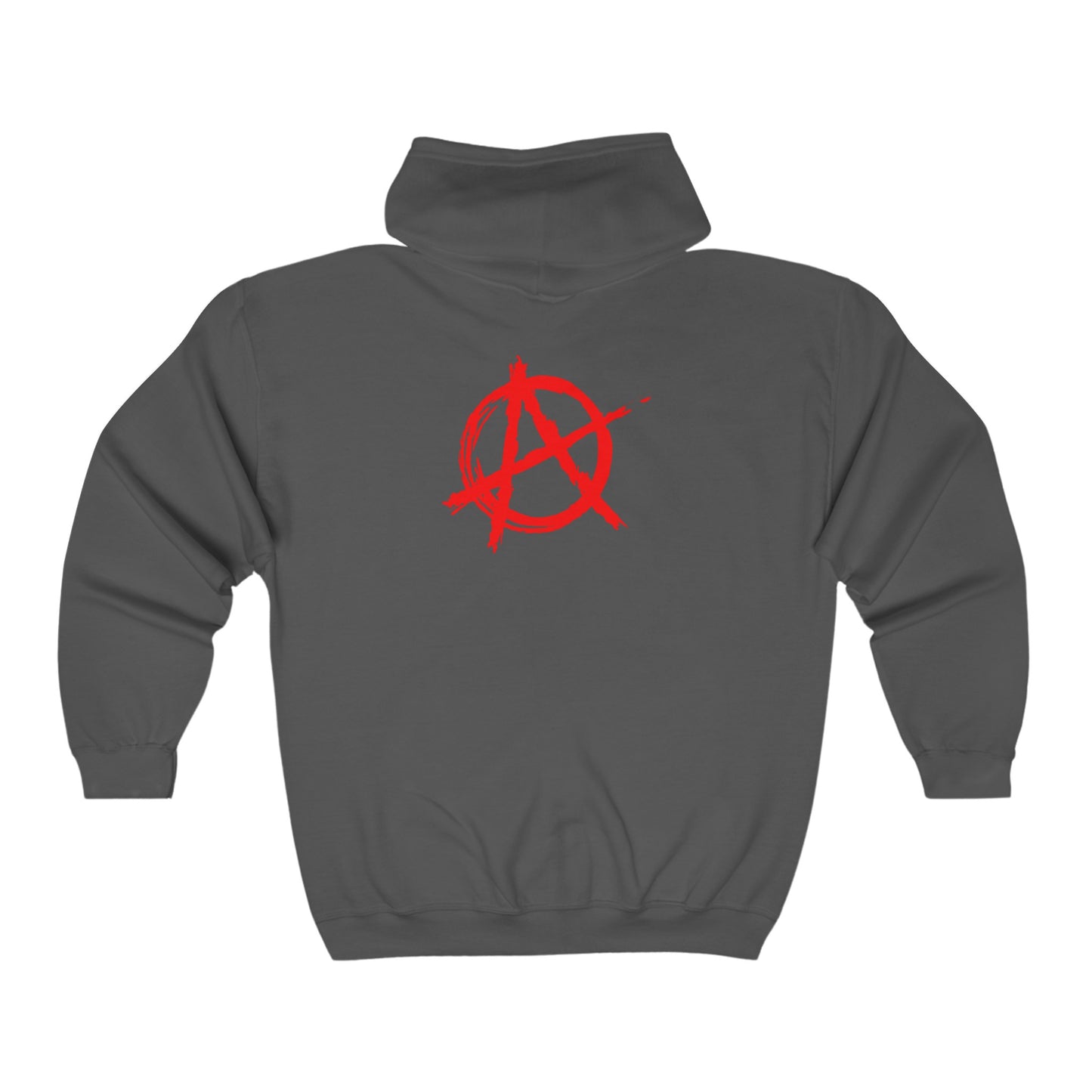 Anarchy (Red Decal) Unisex Heavy Blend™ Full Zip Hooded Sweatshirt