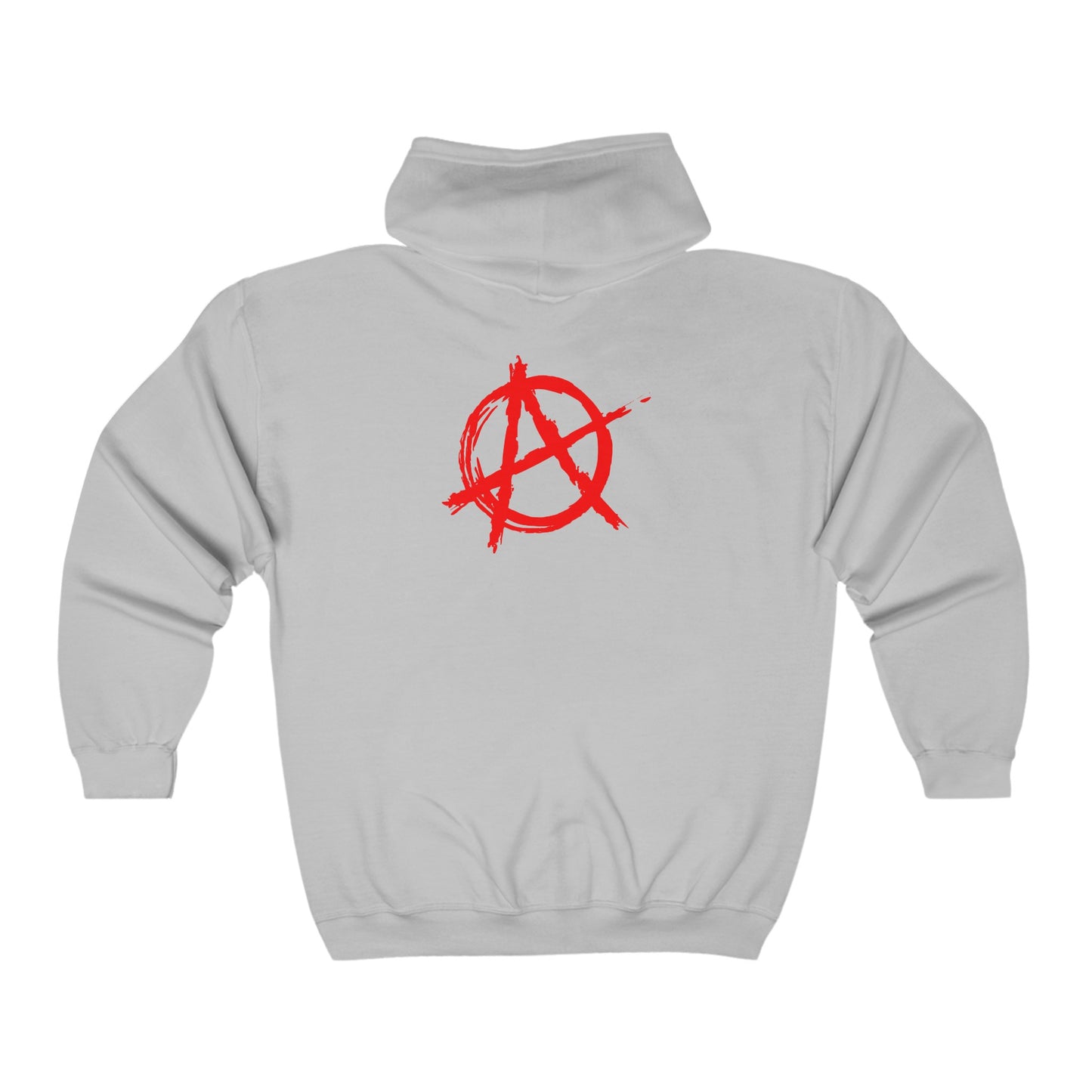 Anarchy (Red Decal) Unisex Heavy Blend™ Full Zip Hooded Sweatshirt