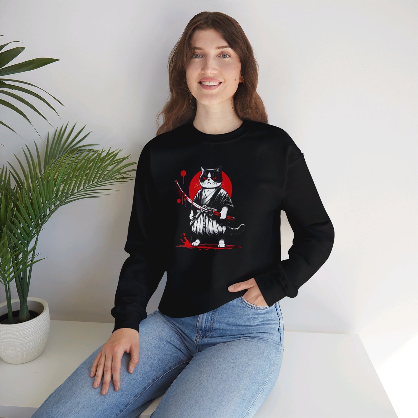 Mean Cat Unisex Heavy Blend™ Crewneck Sweatshirt