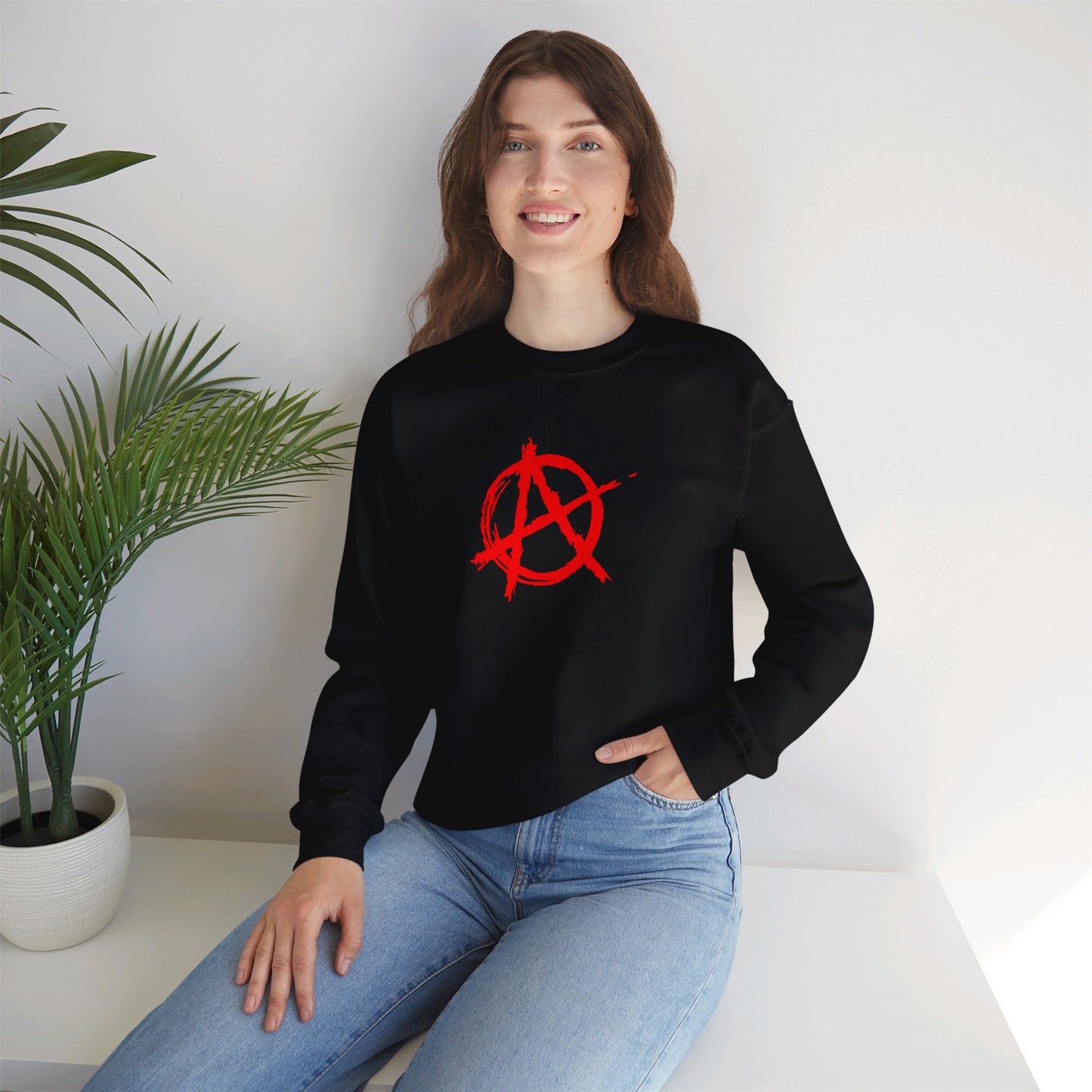 Anarchy (Red Decal) Unisex Heavy Blend™ Crewneck Sweatshirt