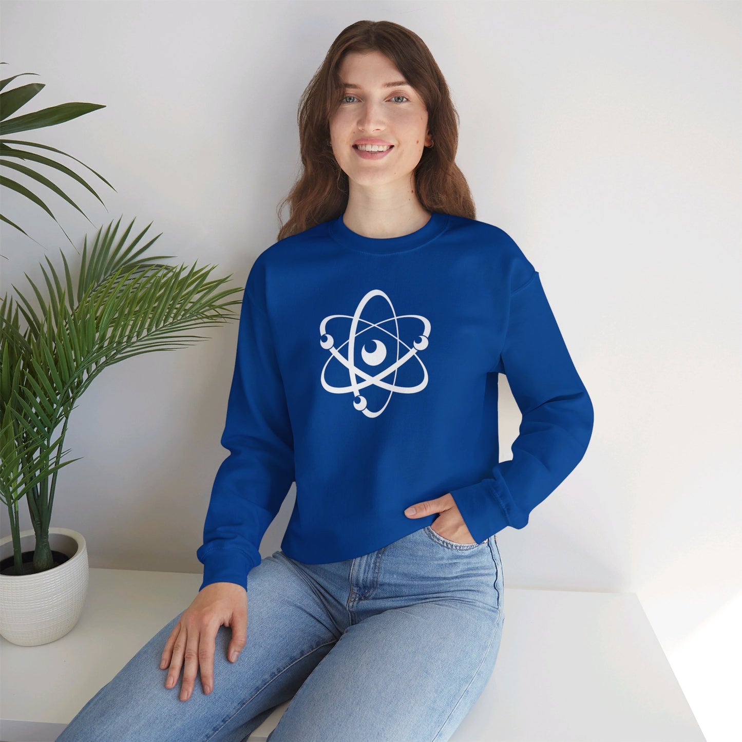 Atom (White Decal) Unisex Heavy Blend™ Crewneck Sweatshirt