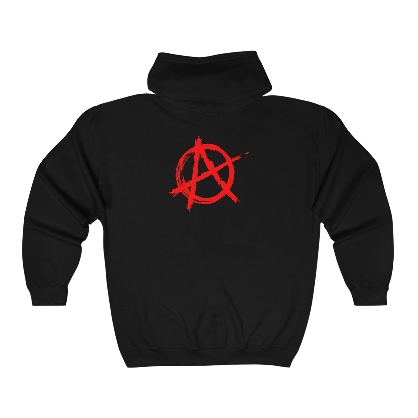 Anarchy (Red Decal) Unisex Heavy Blend™ Full Zip Hooded Sweatshirt