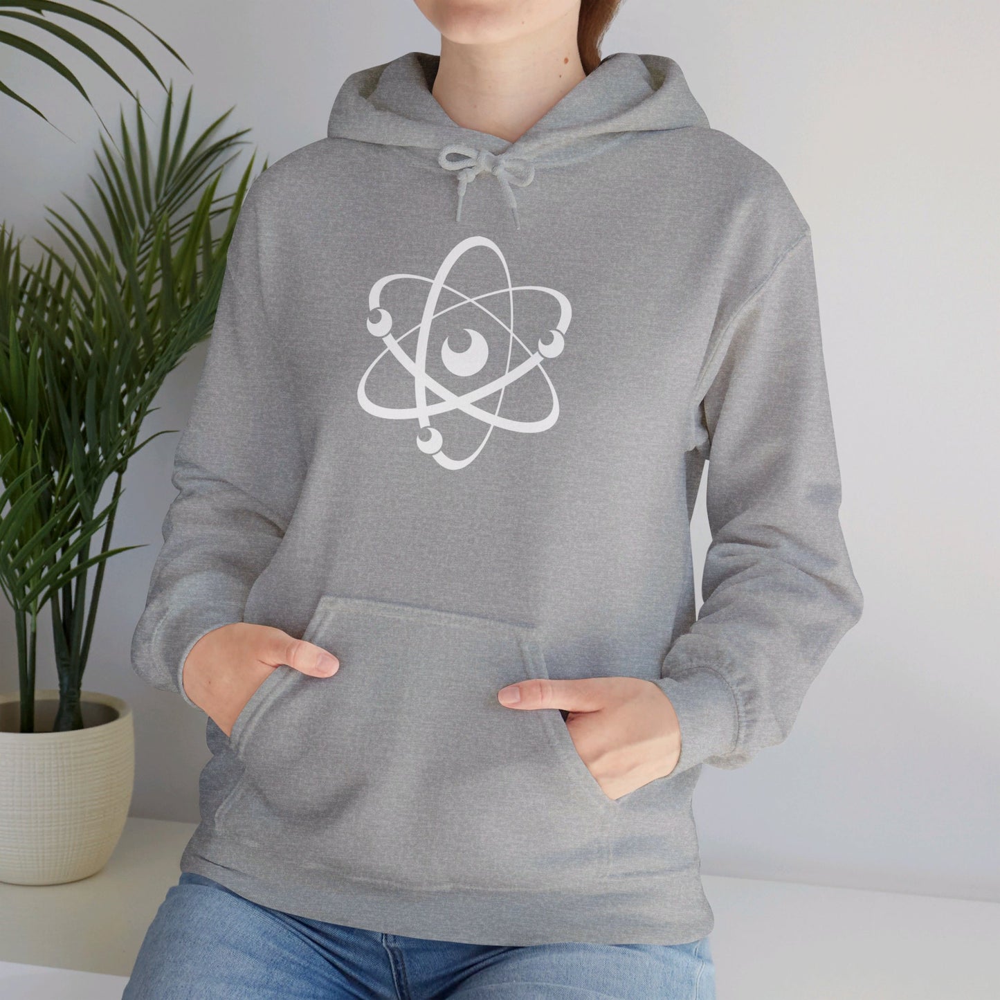 Atom (White Decal) Unisex Heavy Blend™ Hooded Sweatshirt